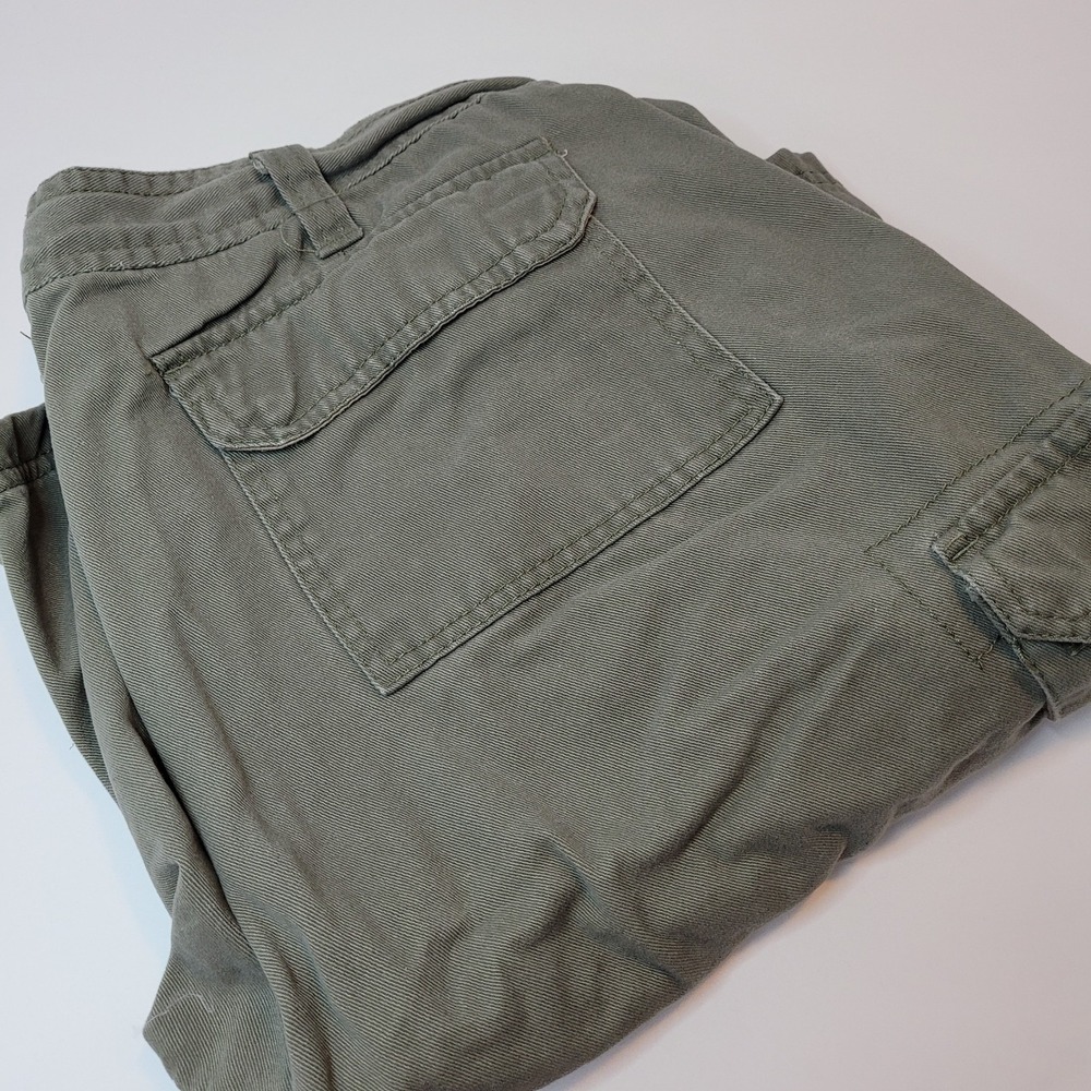 Rugged Wear Cargo‎ Shorts Mens 36 Green Excellent Cotton Utility Multi-Pocket